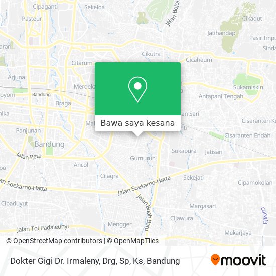 Peta Dokter Gigi Dr. Irmaleny, Drg, Sp, Ks
