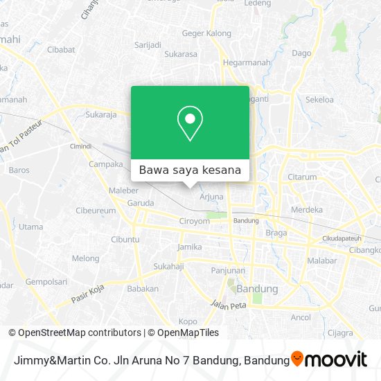 Peta Jimmy&Martin Co. Jln Aruna No 7 Bandung