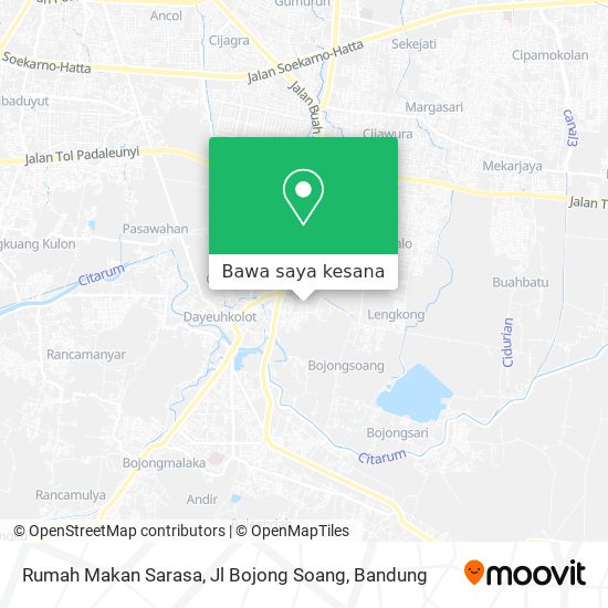 Peta Rumah Makan Sarasa, Jl Bojong Soang