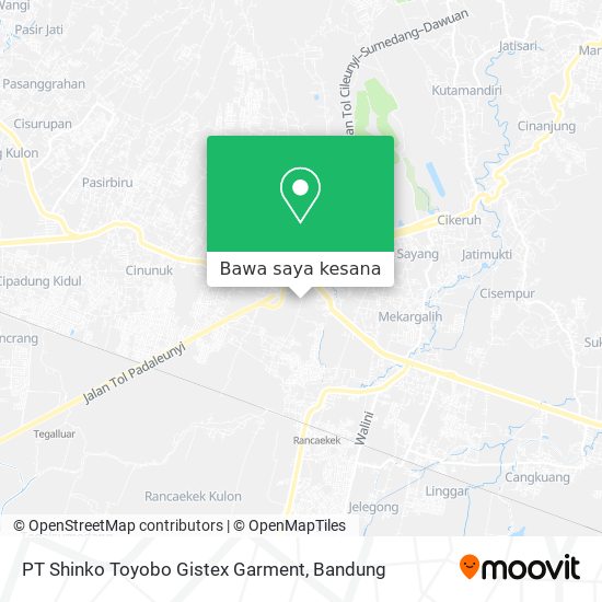 Peta PT Shinko Toyobo Gistex Garment