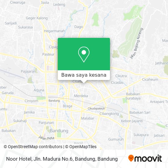 Peta Noor Hotel, Jln. Madura No.6, Bandung