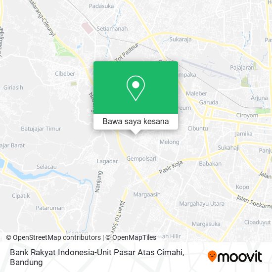 Peta Bank Rakyat Indonesia-Unit Pasar Atas Cimahi