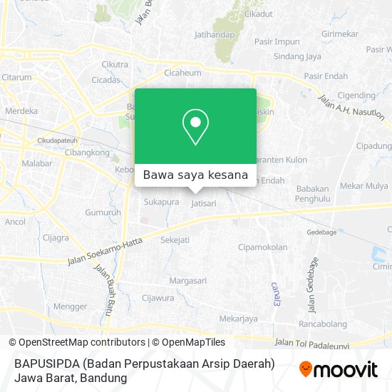 Peta BAPUSIPDA (Badan Perpustakaan Arsip Daerah) Jawa Barat