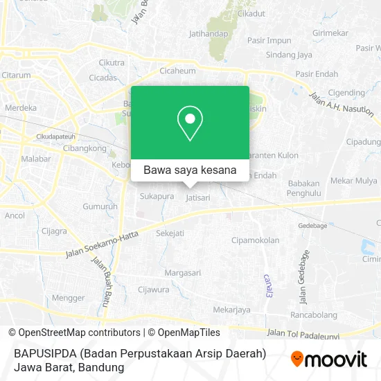 Peta BAPUSIPDA (Badan Perpustakaan Arsip Daerah) Jawa Barat