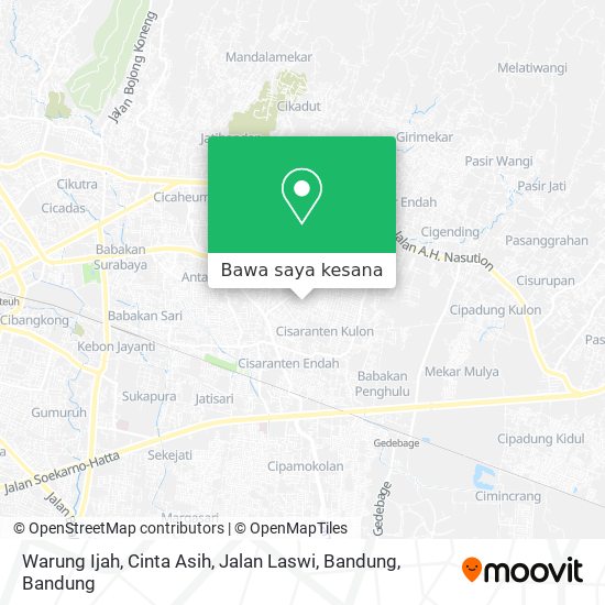 Peta Warung Ijah, Cinta Asih, Jalan Laswi, Bandung