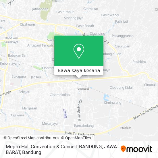 Peta Mepro Hall Convention & Concert BANDUNG, JAWA BARAT