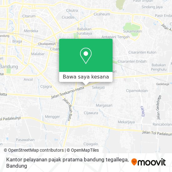 Peta Kantor pelayanan pajak pratama bandung tegallega