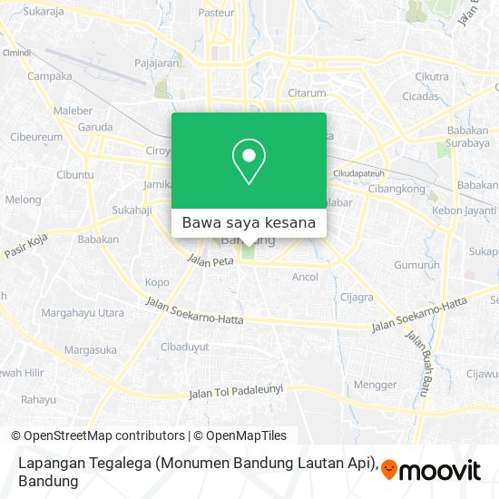 Peta Lapangan Tegalega (Monumen Bandung Lautan Api)