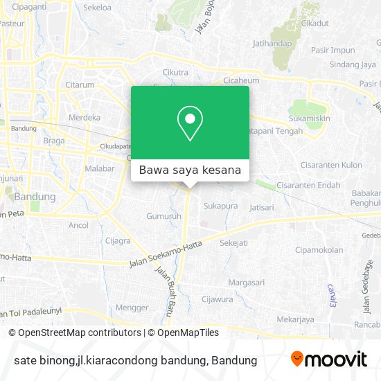 Peta sate binong,jl.kiaracondong bandung