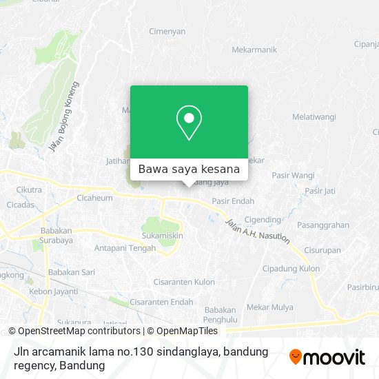 Peta Jln arcamanik lama no.130 sindanglaya, bandung regency