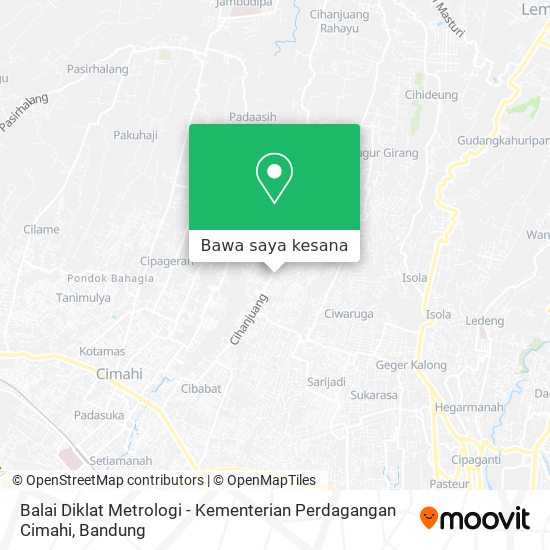 Peta Balai Diklat Metrologi - Kementerian Perdagangan Cimahi