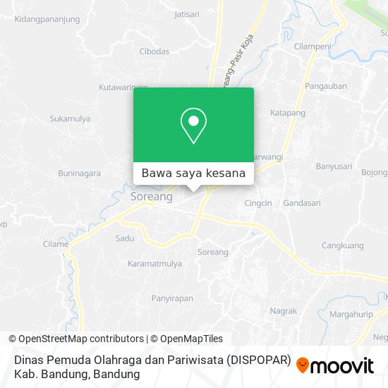 Peta Dinas Pemuda Olahraga dan Pariwisata (DISPOPAR) Kab. Bandung