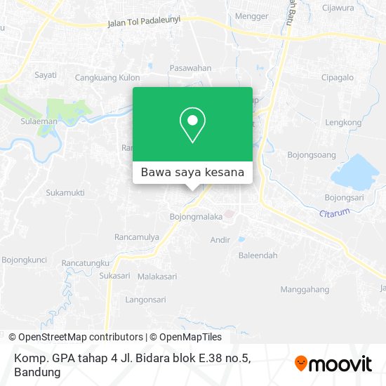 Peta Komp. GPA tahap 4 Jl. Bidara blok E.38 no.5