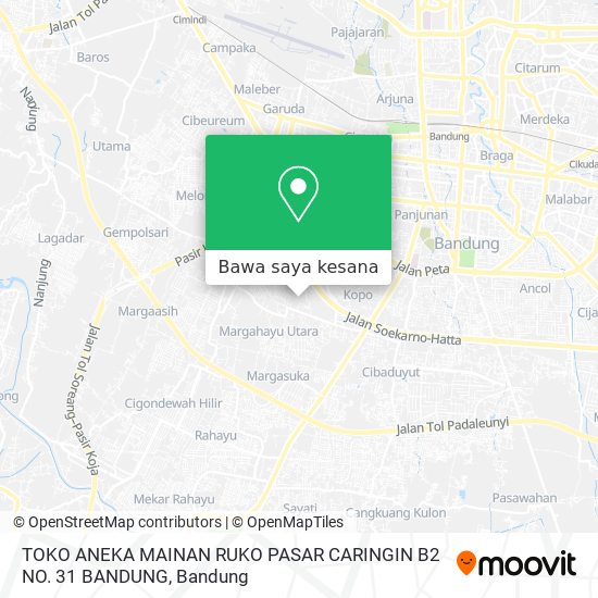 Peta TOKO ANEKA MAINAN
RUKO PASAR CARINGIN B2 NO. 31
BANDUNG