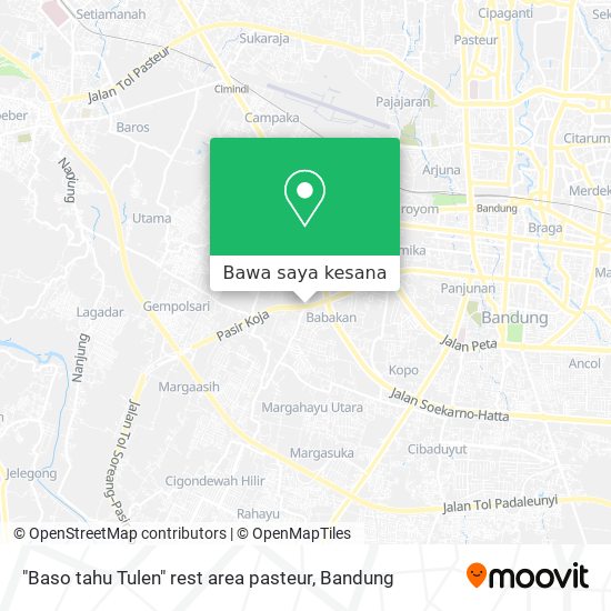 Peta "Baso tahu Tulen" rest area pasteur