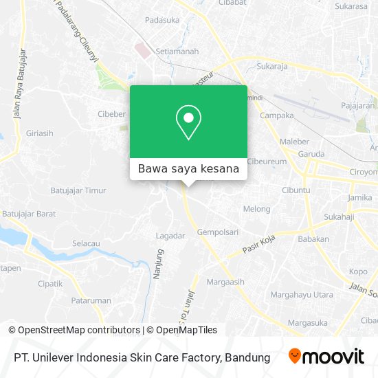 Peta PT. Unilever Indonesia Skin Care Factory