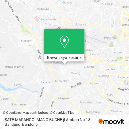 Peta SATE MARANGGI MANG BUCHE jl Ambon No 18, Bandung