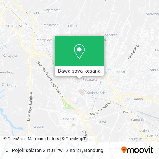 Peta Jl. Pojok selatan 2 rt01 rw12 no 21