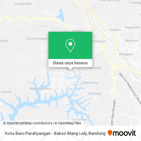 Peta Kota Baru Parahyangan - Bakso Mang Lely