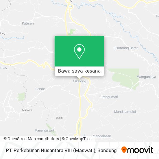 Peta PT. Perkebunan Nusantara VIII (Maswati)