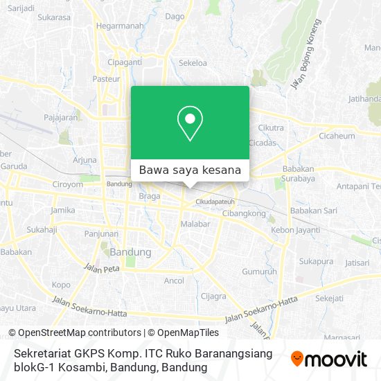 Peta Sekretariat GKPS Komp. ITC Ruko Baranangsiang blokG-1 Kosambi, Bandung