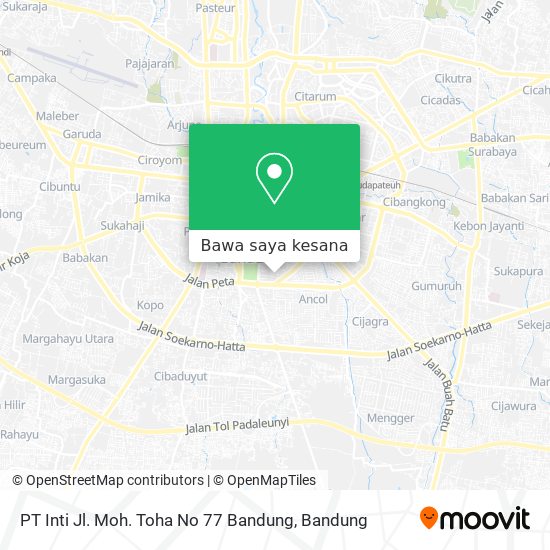 Peta PT Inti Jl. Moh. Toha No 77 Bandung