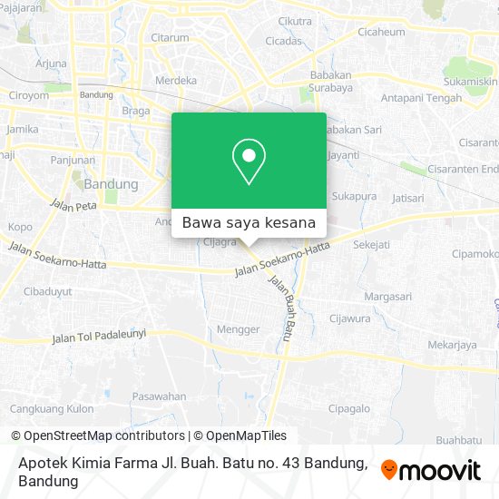 Peta Apotek Kimia Farma Jl. Buah. Batu no. 43 Bandung
