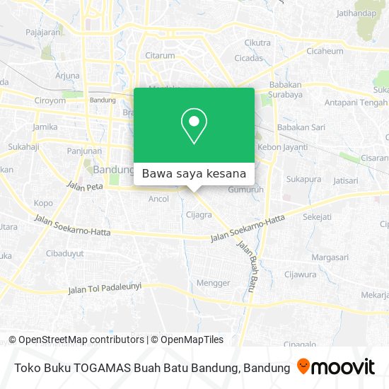 Peta Toko Buku TOGAMAS Buah Batu Bandung