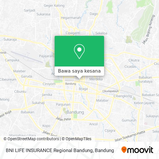 Peta BNI LIFE INSURANCE Regional Bandung