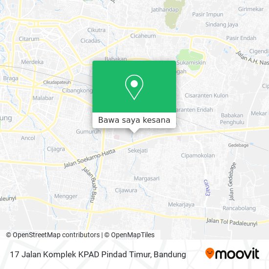 Peta 17 Jalan Komplek KPAD Pindad Timur