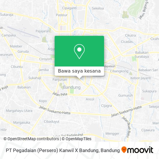 Peta PT Pegadaian (Persero) Kanwil X Bandung