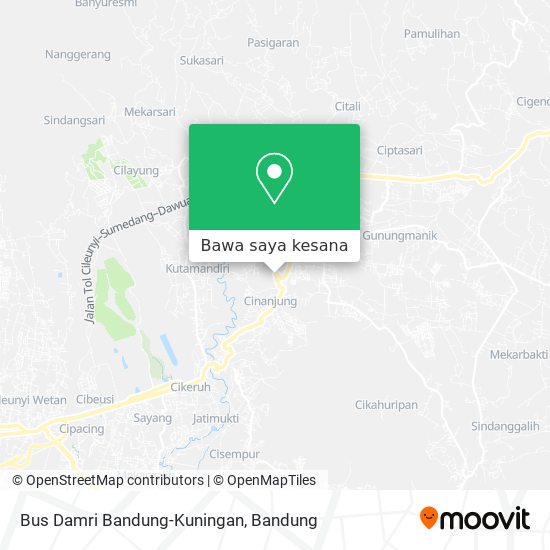 Peta Bus Damri Bandung-Kuningan