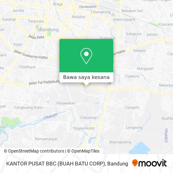 Peta KANTOR PUSAT BBC (BUAH BATU CORP)