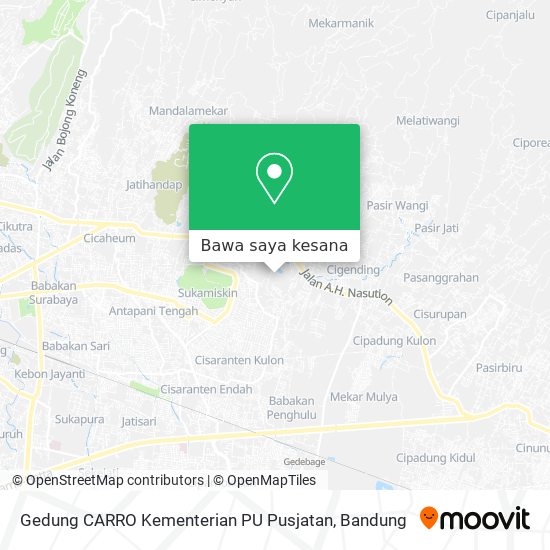 Peta Gedung CARRO Kementerian PU Pusjatan