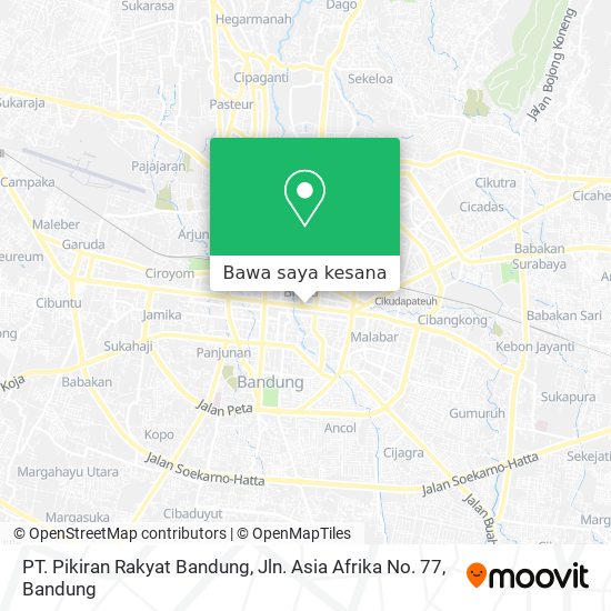 Peta PT. Pikiran Rakyat Bandung, Jln. Asia Afrika No. 77