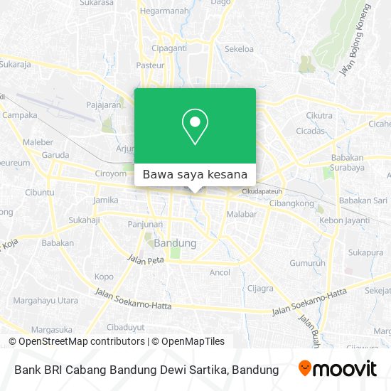 Peta Bank BRI Cabang Bandung Dewi Sartika