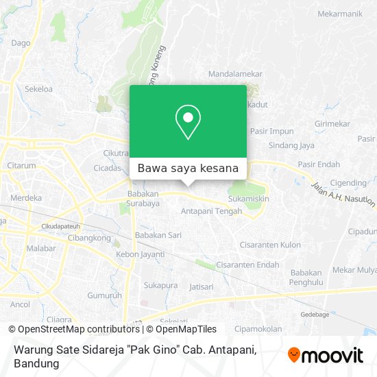 Peta Warung Sate Sidareja "Pak Gino" Cab. Antapani