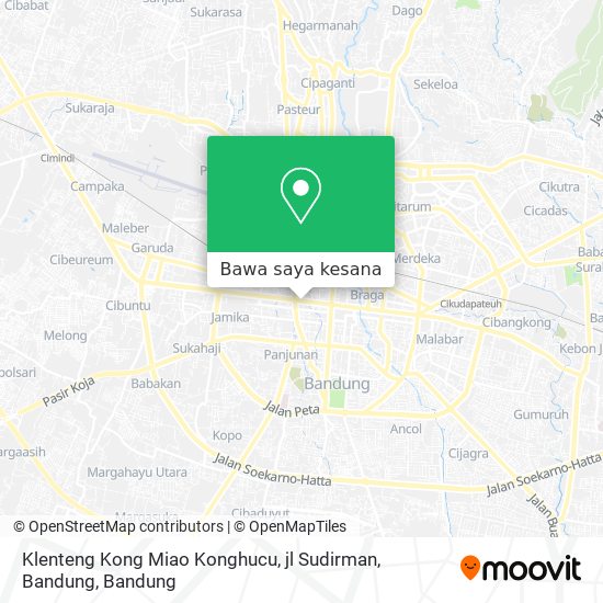 Peta Klenteng Kong Miao Konghucu, jl Sudirman, Bandung