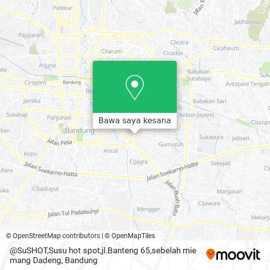 Peta @SuSHOT,Susu hot spot,jl.Banteng 65,sebelah mie mang Dadeng