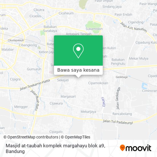 Peta Masjid at-taubah komplek margahayu blok a9