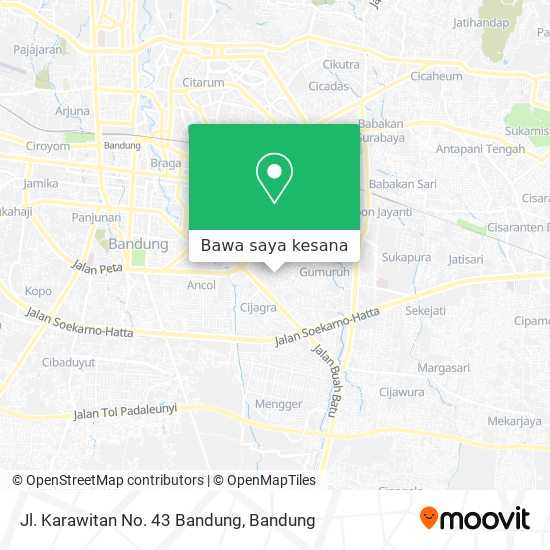 Peta Jl. Karawitan No. 43 Bandung