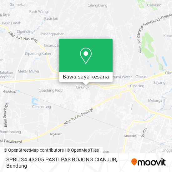 Peta SPBU 34.43205 PASTI PAS BOJONG CIANJUR