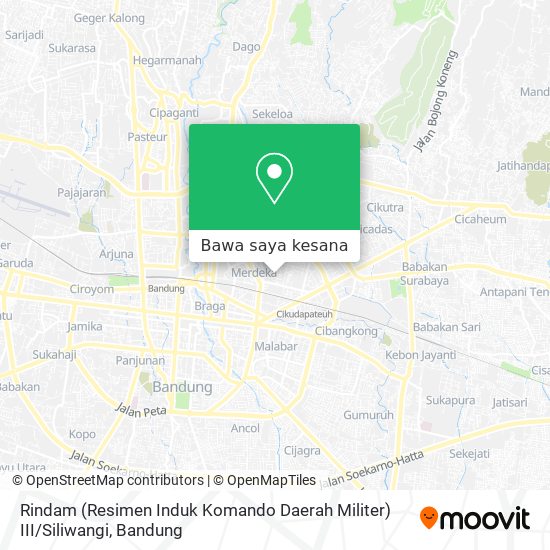 Peta Rindam (Resimen Induk Komando Daerah Militer) III / Siliwangi