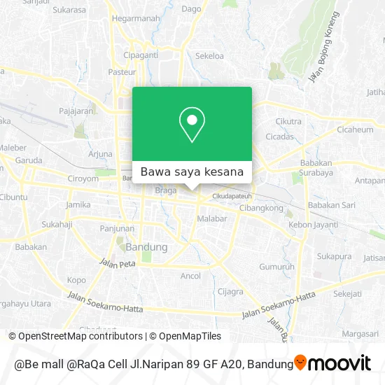 Peta @Be mall @RaQa Cell Jl.Naripan 89 GF A20