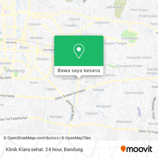 Peta Klinik Kiara sehat. 24 hour