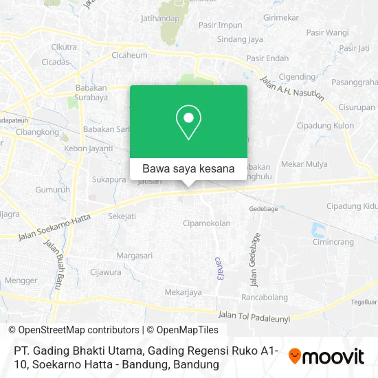 Peta PT. Gading Bhakti Utama, Gading Regensi Ruko A1-10, Soekarno Hatta - Bandung