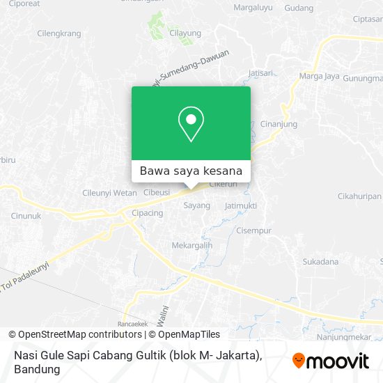 Peta Nasi Gule Sapi Cabang Gultik (blok M- Jakarta)