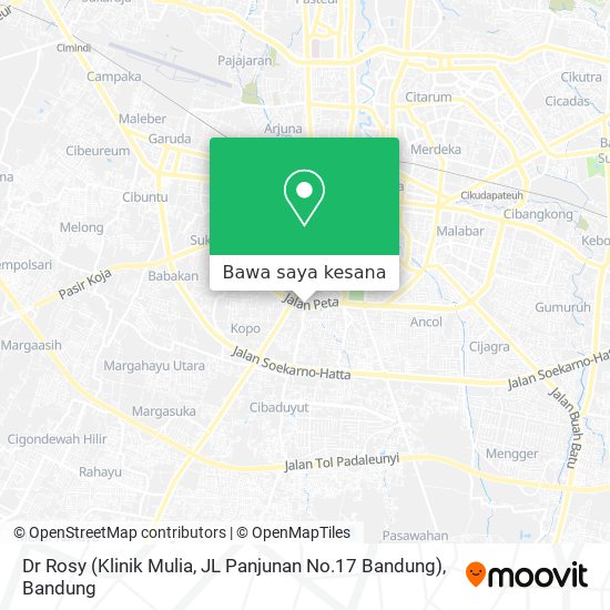 Peta Dr Rosy (Klinik Mulia, JL Panjunan No.17 Bandung)