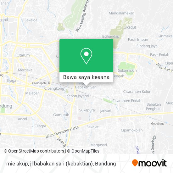 Peta mie akup, jl babakan sari (kebaktian)