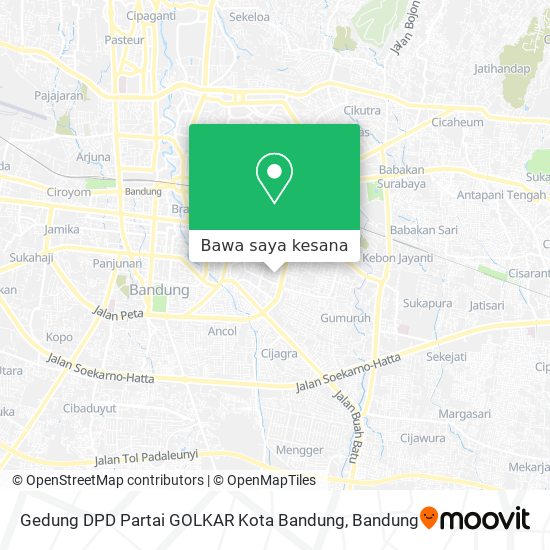 Peta Gedung DPD Partai GOLKAR Kota Bandung